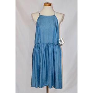 New Crown & Ivy  - Blue tie strap Chambray Dress